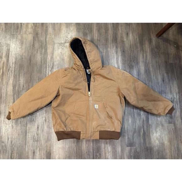 Carhartt Other - Carhartt Canvas Quilted  Lined Hooded Jacket Men’s XL Tan Brown Heavy Weight